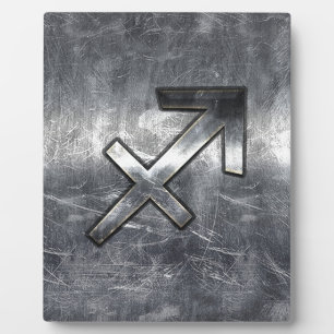 Sagittarius Symbol Grunge Distressed Steel Style Plaque