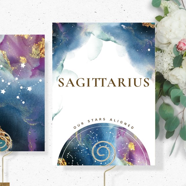 Sagittarius Table Sign Celestial Watercolor Theme Invitation (Creator Uploaded)