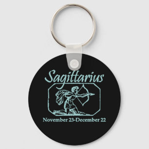 Sagittarius Teal Keychain