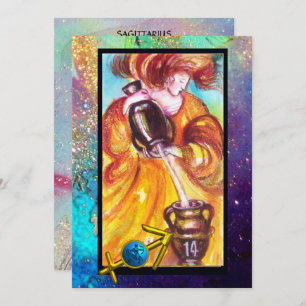 SAGITTARIUS, TEMPERANCE TAROT ZODIAC BIRTHDAY CARD