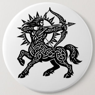 Sagittarius — The Archer by BurnsInHell 6 Inch Round Button