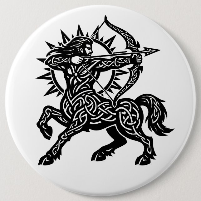 Sagittarius — The Archer by BurnsInHell 6 Inch Round Button (Front)
