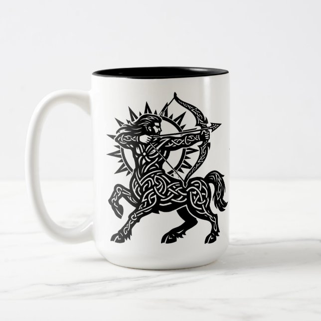Sagittarius — The Archer by BurnsInHell Two-Tone Coffee Mug (Left)