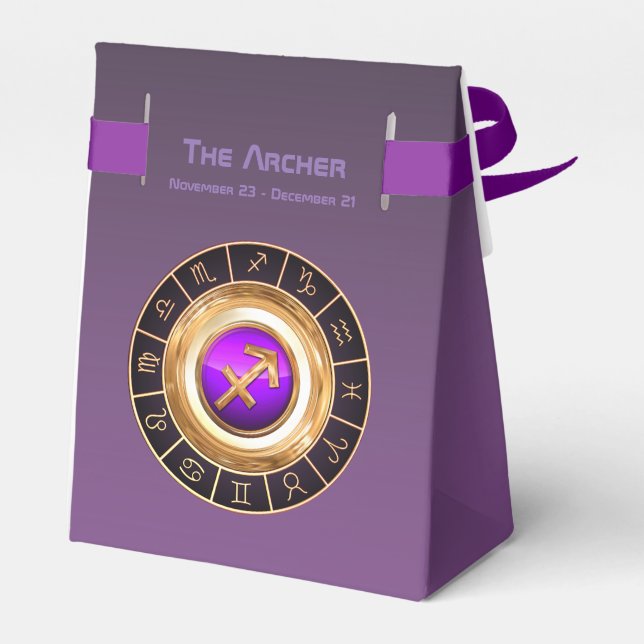 Sagittarius - The Archer Zodiac Sign Favor Box (Back Side)