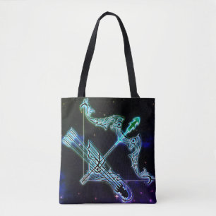 sagittarius the archer zodiac tote bag