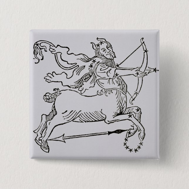 Sagittarius (the Centaur) an illustration from the 2 Inch Square Button (Front)