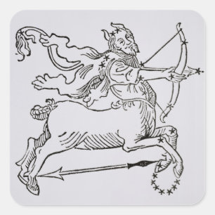 Sagittarius (the Centaur) an illustration from the Square Sticker