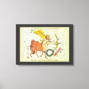 Sagittarius, Vintage Constellation Urania's Mirror Canvas Print
