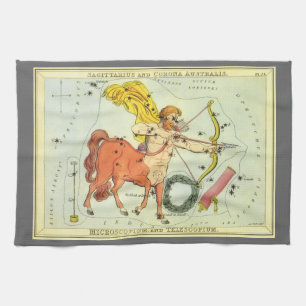 Sagittarius, Vintage Constellation Urania's Mirror Kitchen Towel