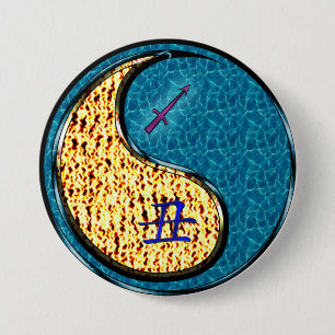 Sagittarius & Water Ox 3 Inch Round Button