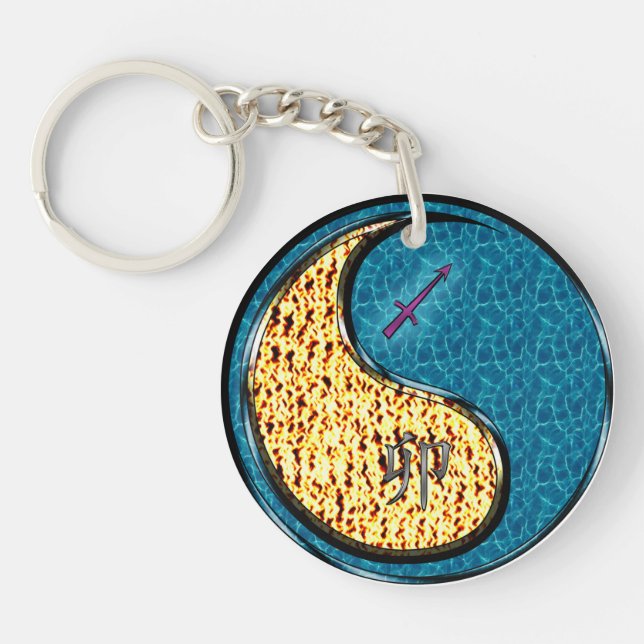Sagittarius & Water Rabbit Keychain (Front)