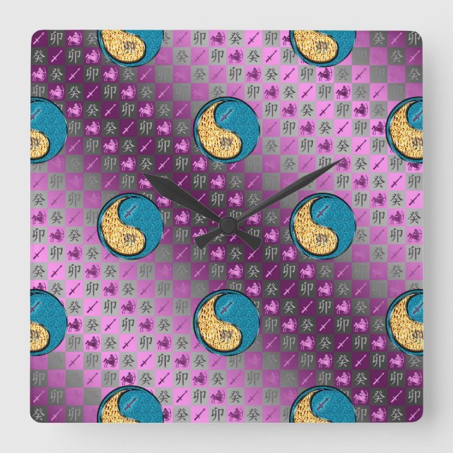 Sagittarius & Water Rabbit Square Wall Clock (Front)