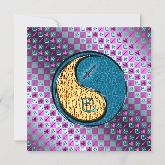 Sagittarius & Water Snake Card (Front)
