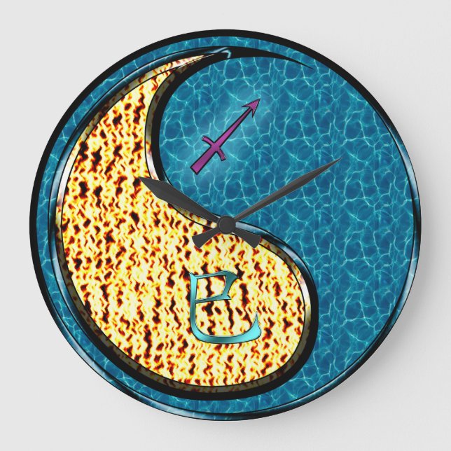 Sagittarius & Water Snake Large Clock (Front)
