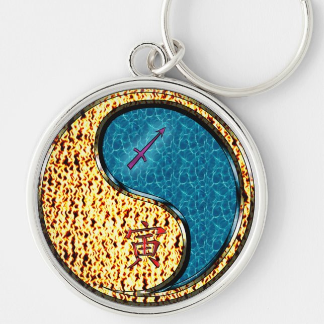 Sagittarius & Water Tiger Keychain (Front)