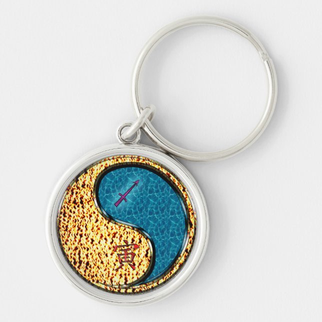 Sagittarius & Water Tiger Keychain (Front)