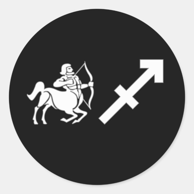Sagittarius with Symbol Classic Round Sticker (Front)