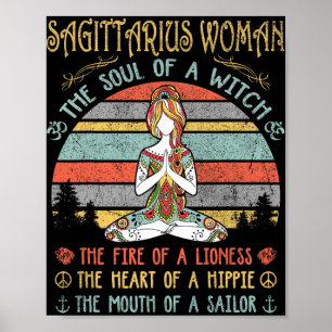 Sagittarius Woman The Soul Of A Witch Vintage Birt Poster