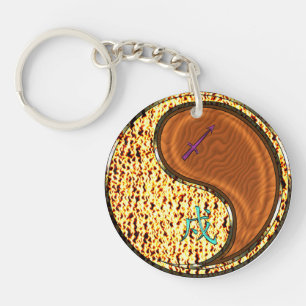 Sagittarius & Wood Dog Keychain