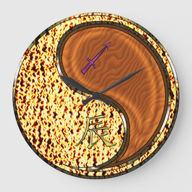 Sagittarius & Wood Dragon Large Clock (Front)