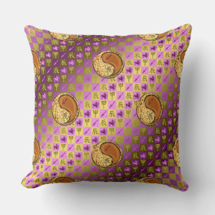 Sagittarius & Wood Dragon Throw Pillow