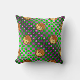 Sagittarius & Wood Goat Throw Pillow