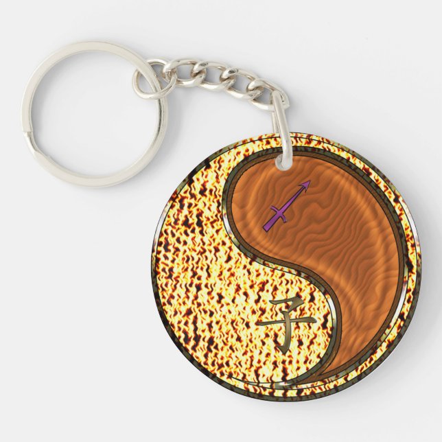 Sagittarius & Wood Rat Keychain (Front)