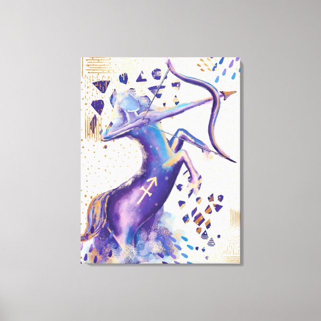 Sagittarius Zodiac Abstract Watercolour Wall Art (Front)