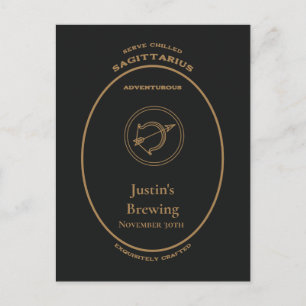 Sagittarius Zodiac Apothecary Label Personalized Postcard