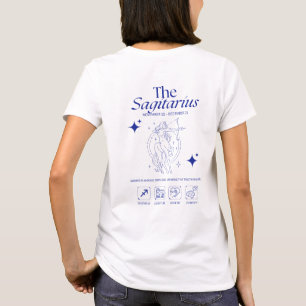 Sagittarius Zodiac Archer Astrology Line Art T-Shirt