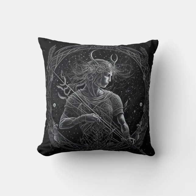 Sagittarius Zodiac Astrological  Throw Pillow (Front)
