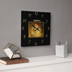 Sagittarius  Zodiac Astrology design Horoscope Square Wall Clock
