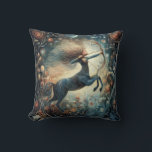 Sagittarius Zodiac Astrology Mystical Birthday Throw Pillow<br><div class="desc">This stunning art work depicts an archer,  the symbol for the zodiac sign of Sagittarius. It has a celestial,  magical,  fantasy feel to it.  AI assisted graphic purchased with commercial use.  Artwork:  RedHeronLighthouse</div>