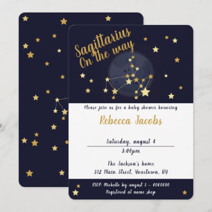 Sagittarius zodiac Baby Shower Invitation