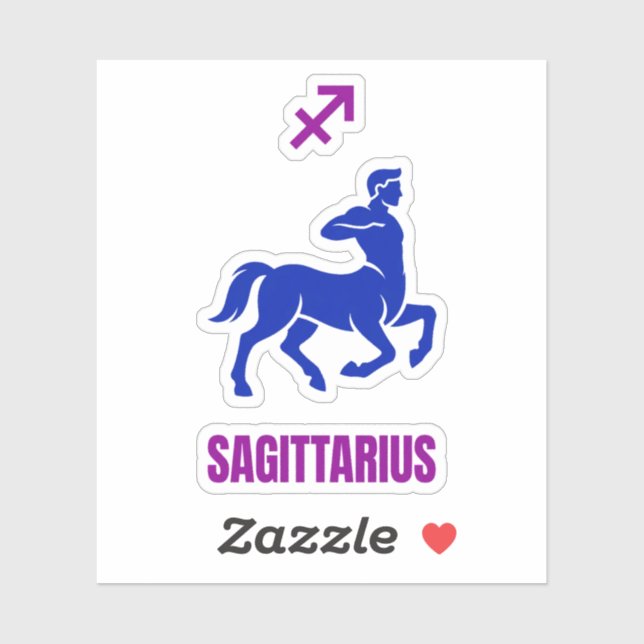 Sagittarius Zodiac Blue Silhouette Centaur (Sheet)