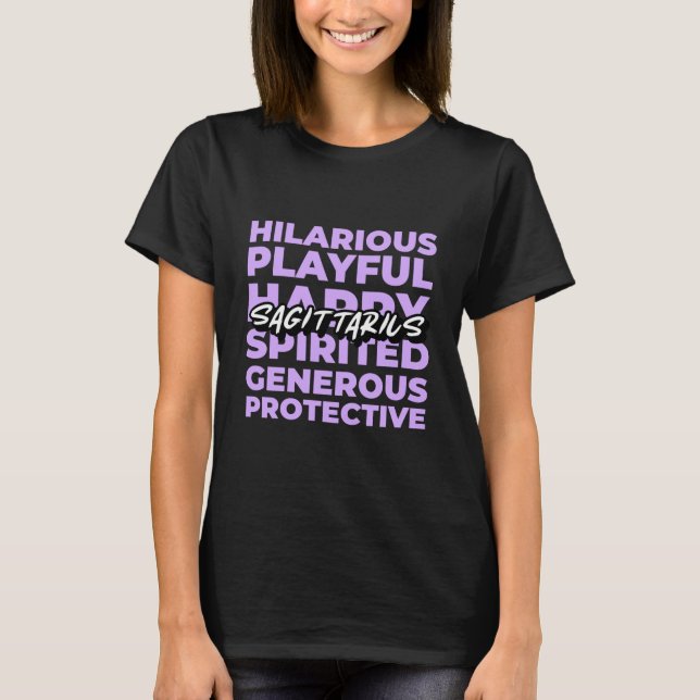 Sagittarius Zodiac characteristics T-Shirt (Front)