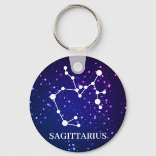 Sagittarius Zodiac Constellation Design Keychain