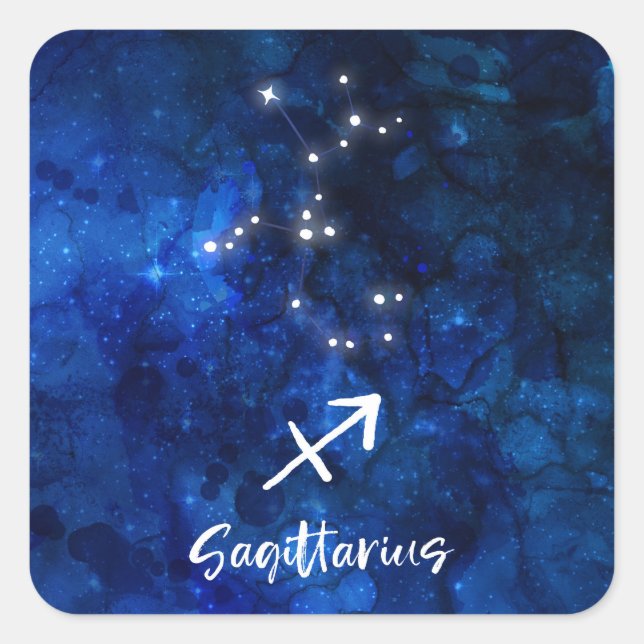 Sagittarius Zodiac Constellation Galaxy Celestial Square Sticker (Front)