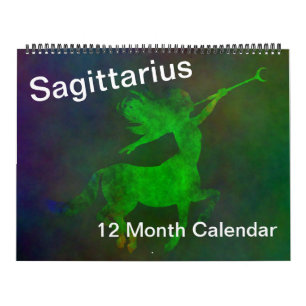Sagittarius Zodiac December Colourful Sign Symbols Calendar