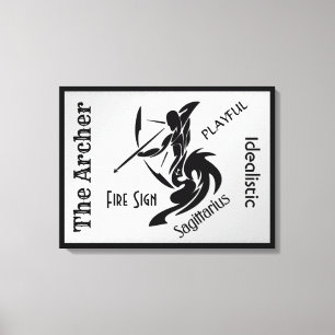 Sagittarius Zodiac Framed Canvas Print