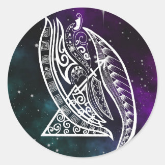 Sagittarius zodiac galaxy tribal classic round sticker