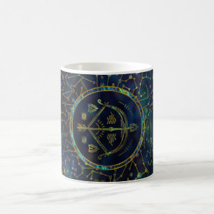 Sagittarius Zodiac Gold Abalone on Constellation Coffee Mug