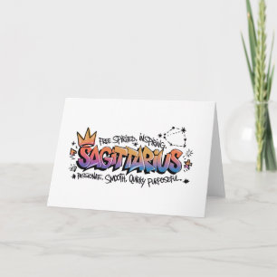 Sagittarius Zodiac Graffiti Card
