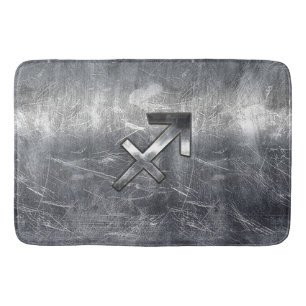 Sagittarius Zodiac Grunge Distressed Steel Style Bath Mat