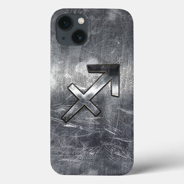 Sagittarius Zodiac Grunge Distressed Steel Style Case-Mate iPhone Case (Back)