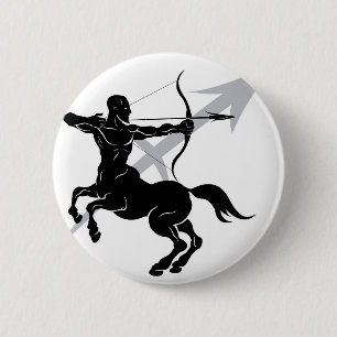 Sagittarius zodiac horoscope astrology sign 2 inch round button