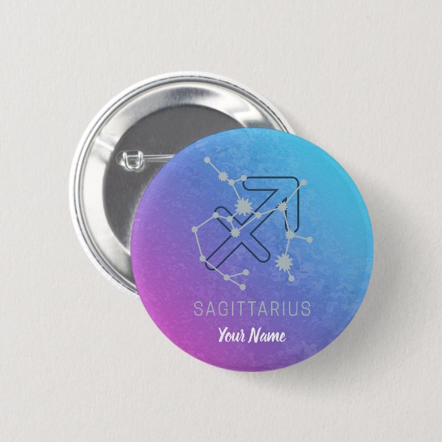 Sagittarius Zodiac Horoscope Star Constellation 2 Inch Round Button (Front & Back)