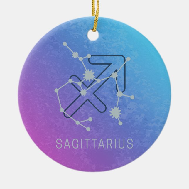 Sagittarius Zodiac Horoscope Star Constellation Ceramic Ornament (Front)