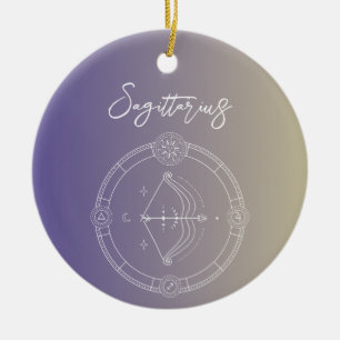 Sagittarius zodiac horoscope star sign gradient ceramic ornament