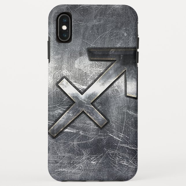 Sagittarius Zodiac In Grunge Distressed Steel look Case-Mate iPhone Case (Back)